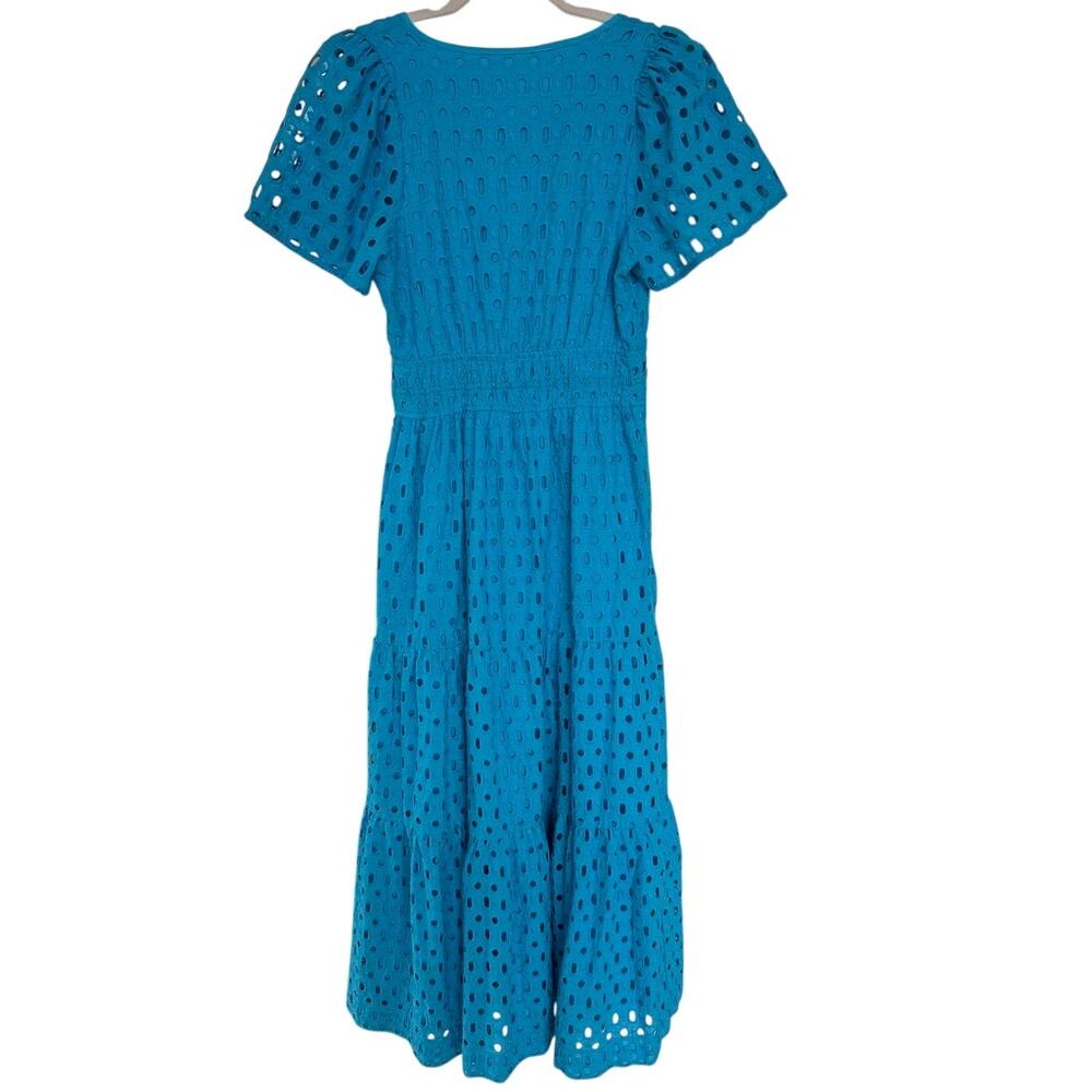 Anthropologie Blue Somerset Eyelet Edition V-Neck Tiered Maxi Dress Size XS NWT - Picture 3 of 9